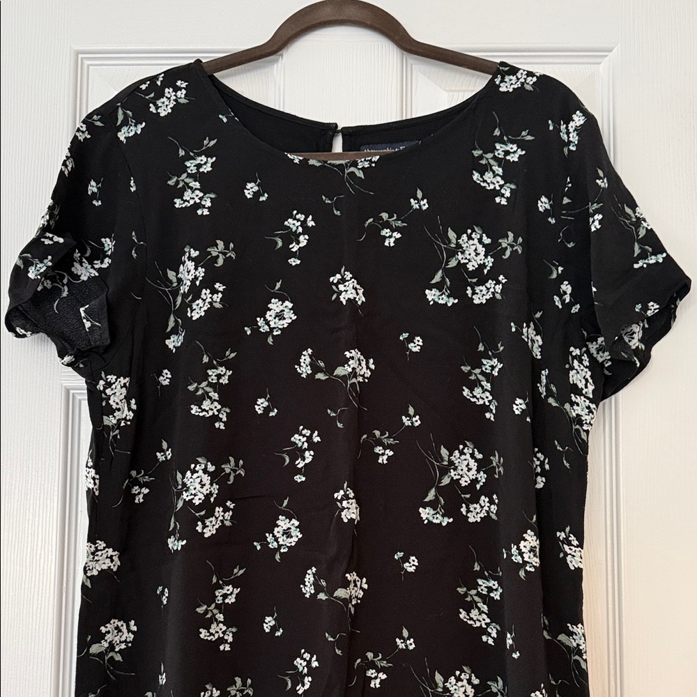 Abercrombie & Fitch Black Floral Midi Dress